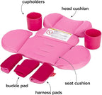 Diono Radian 3R Comfort Travel Kit, Infant Car Seat Accessory, Compatible with Radian 3R, 7-Piece Kit (2 Harness Pads, 1 Buckle Pad, Head Cushion, Seat Cushion, 2 Cupholders), Pink Cotton Candy