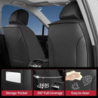 Fit Ridgeline Car Seat Covers for Honda Ridgeline 2007-2025 2026 - Upgraded Premium Waterproof & Breathable Leather, Airbag Compatible, All-Weather Seat Cushion Protector (Full Set, Black+Red)