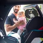 Car Sun Shade for Baby with UV Protection, 2 Pack UV Protection Breathable Car Window Sun Shade for Children with Cute Animal Motifs, 17.7 x 14 inches Sun Shades with 8 Cups