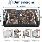 GENANY German Shepherd Dog Family Funny Windshield Sun Shade for Car SUV Truck (59x29 Inches), Shades for Front Windows, Sunshade for Car, Protector Blocks UV, Spring Auto Decor