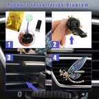 Augeny 2PCS Bling Dragonfly Air Vent Clips, Cute Crystal Car Air Fresheners Vent Clips, Rhinestone Diamond Auto Diffuser Vent Clip for Women Girls, Car Interior Decor Accessories (Blue)