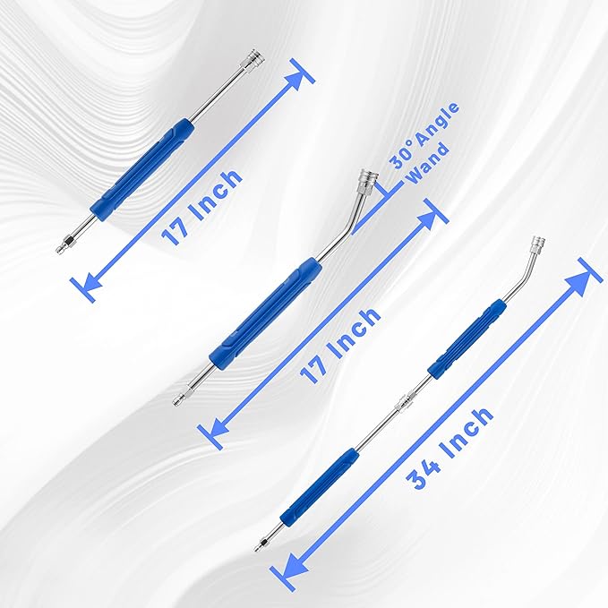 Pressure Washer Extension Wand, 17 Inch Stainless Steel Pressure Washer Wand with Slip Resistant Plastic Protective Cover, 1/4'' Quick Connect, 2 Pack