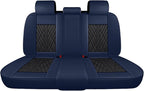 Premium Nappa Leatherette Car Seat Cover Set Custom Fit for Honda CR-V CRV 2000-2023 2024 2025 2026 Water-Proof Breathable Faux Leather Seat Cushion Protectors (Full Set 5 Seats,Black Blue)