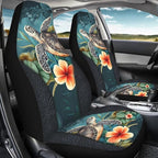 BIGCARJOB Art Sea Turtle Car Seat Cover Set for Front Seat Only,2 Pack Animal Turtle Print Auto Front Seat Protector Saddle Blanket for Women Car Interior Accessories