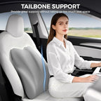 BEBAS Lumbar Support Pillow for Car, Memory Foam Back Cushion for Driving, Ergonomic Lumbar Pillow for Pain Relief, Comfort Lower Back Support for Office Chairs, Car Seat, Wheelchair -Gray