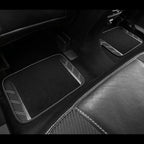 CAR PASS Leather Steering Wheel Cover and Waterproof Car Floor Mats,Microfiber Universal Car Combo Fit for 95% Sedan,SUV,Cars,14.5-15inch Sporty Anti-Slip Safety Comfortable Design(Carbon Fiber Black)