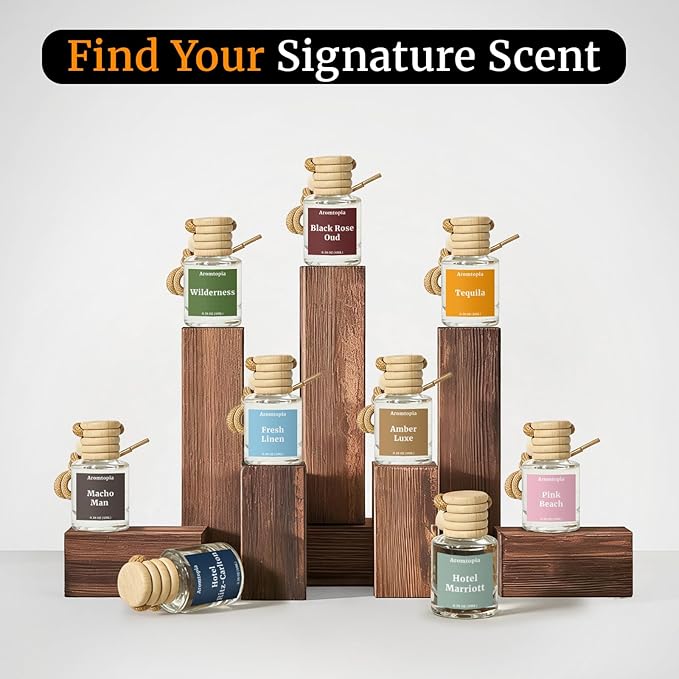 Car Air Freshener Diffuser 2 Pack, Hanging Car Fragrance Diffuser - Fresh Linen Fragrance Oil Air Diffuser for Car, Long Lasting Refreshing Fragrance Gift, Pack of 2