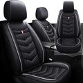 Front Seat Cover for Toyota Highlander 2001-2025, Waterproof Durable Premium Leather Car Seat Protector, Comfortable Anti-Slip Stylish Sport Seat Cover(2 Seats Standard,Black White)