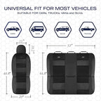 Skechers Aircooled & Memory Foam Seat Covers,Premium Leather with EVA Mesh Car Seat Covers,Seat Cover Full Sets,Airbag Compatible Automotive Comfort for Most Cars, Vans, Trucks, SUV,Black