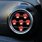 6 Pcs Red Mushroom Air Vent Clips, Cute Mushroom Car Air Fresheners Vents Clips Diamond Vent Clip Cars Interior Decor Charm Bling Car Accessories Cars Decoration for Women, Automotive Air Fresheners