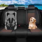 Car Seat Covers Full Set Fit for Toyota Yaris 2007-2020, Premium Faux Leather Car Seat Protector,Breathable Anti-Slip Full Wrapping Edge Seat Covers(Black&Brown,Full Set)