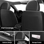 Fit for 98% of Mercedes Benz Car Seat Covers, Premium Nappa Leather Seat Cover, Fully Wrapped Protect Modern Style Seat Cover (2-Seat Standard, Black & White)