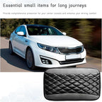 Car Center Console Cushion Pad, Universal Leather Waterproof Armrest Seat Box Cover, Comfortable Auto Armrest Cover Protector, Car Interior Decor Accessories for Most Vehicles (Black & Gray)