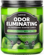 AOOVOO Green Apple Odor Eliminating Highly Fragranced Candle - Eliminates 95% of Pet, Smoke, Food, and Other Smells Quickly, Non Toxic Air Freshing Soy Candle, 9 oz Up to 50 Hours Burn time