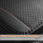 Car Center Console Cover, PU Leather Vehicle Armrest Seat Box Cover Protector, Comfortable Automotive Interior Arm Rest Cushion Pad Accessories, Universal for SUV Sedan Truck (Black/Orange)