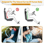 Lumbar Support Pillow for Car with Headrest, Memory Foam Integrated Lumbar Support Cushion for Neck and Back, Fits for Semi Truck Motorhome Van Pickup, Gray