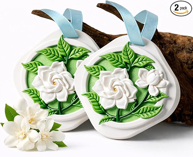 White Tea Scent Air Freshener for Closet, Drawer, Car, Gym Bag, Linen Storage, Essential Oil Plaster Diffuser Longer-Lasting Odor Eliminator Than Home Fragrance Sachets for Small Spaces - 2 Pack