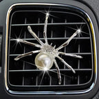 Bling Spider Car Air Fresheners Vent Clips, Cute Lovely Spider Car Air Vent Clips Funny Diamond Diffuser Vent Clip Decoration Interior Decor Bling Accessories for Women Men（Silver）