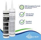 Aquascape Black Silicone Sealant – Safe for Fish, Waterproof, Flexible, and Durable Adhesive for Ponds, Water Features, and Aquariums, 10.1 oz, 29186
