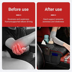 Upgraded Car Center Console Cover,PU Leather Car Armrest Cover Cushion Contains High Elasticity Sponge with 2 Storage Bags Tissue Box (Black RED-B)