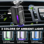 Car Air Freshener - Smart Adjustable 3-Speed Intensity, Rechargeable Humidifier Car Essential Oil Diffuser - Comes with 8 Bottles of 10ml Perfume (Black)