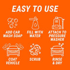 Armor All 2-in-1 Foam Cannon Kit,Car Cleaning Kit Connects to Power Washers and Garden Hoses for Vehicle Cleaning,Includes Foam Cannon,Foam-Applicator and Ergonomic Adaptor,(Pack of 4)