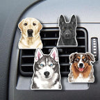 WIRESTER Set of 4 Fresh Scented Car Air Freshener Vent Clip, Decorative Accessories, Interior Decoration for Cars - Dogs, Cats, Animal