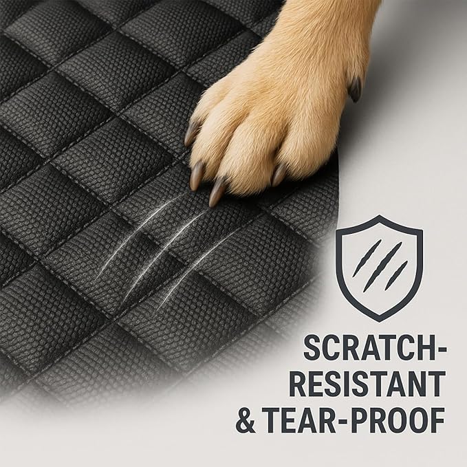 Dog Car Seat Cover for Back Seat with Visual Mesh Window - 100% Waterproof & Scratchproof 600D Oxford Dog Hammock for Car, Truck, SUV - Non-Slip Pet Seat Cover with Side Flaps, Universal Fit