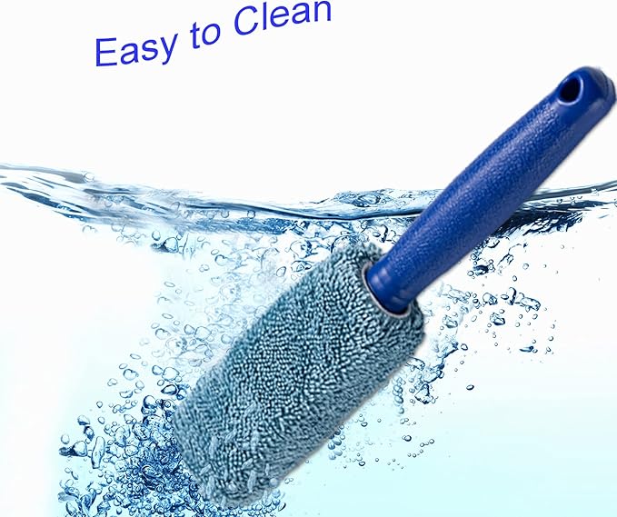 Wheel Brush, Microfiber Metal Free Wheel & Rim Brush Cleaner Brush for Wheel and Rim Detailing, No Scratching