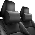 Car Headrest Pillow, Soft Memory Foam Car Neck Pillow with Adjustable Strap, Removable Breathable Cover for Long Drives & Office (Black, Pack of 2)