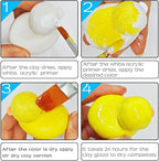 50ml Air Dry Clay Varnish，Air Dry Clay Sealant for Airdry Clay，Air Dry Clay Glaze Can Not Only Used to Prevent Clay Cracking, Scratches, and Wear,It Can Also Having a Glossy Glaze Effect (Gloss)