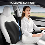 BEBAS Lumbar Support Pillow for Car, Memory Foam Back Cushion for Driving, Ergonomic Lumbar Pillow for Pain Relief, Comfort Lower Back Support for Office Chairs, Car Seat, Wheelchair -Black