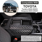 Car Leather Center Console Protector Cover Compatible with Toyota Tundra/Sequoia 2022-2026, Center Console Armrest Seat Box Cover Cushion Lid Protector Pad Waterproof Anti-Scratch Interior Accessories