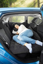 Zento Deals Bed for Car Inflatable Car Air Mattress Camping Bed Back Seat Mattress – Portable Travel Bed with Pillows – Travel Camping Sleeping Outdoor Bed – Universal Car SUV Truck and RV… (Pack 2)