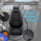 Leather Car Seat Covers Fit for Toyota Corolla Hybrid 2020-2024, 5 Seater Car Seat Cover, Premium Waterproof, Scratch Resistant Car Interior Accessories (Full Set with Pillow Black)