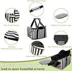 Cullaby Dog Car Seat for Small Dogs Under 15 lbs – Center Console Pet Carrier with Safety Belt, Storage Pockets, Removable Washable Cover – B&W Stripes, Secure & Comfortable for Small Puppies/Cats