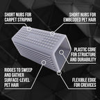 VIKING Pet Hair Remover for Car Detailing Kit, Reusable Dog and Cat Hair Remover, Silicone Brush for Carpet, Home, and Automotive Use, Grey, 4.8 x 2.5 x 3 Inch