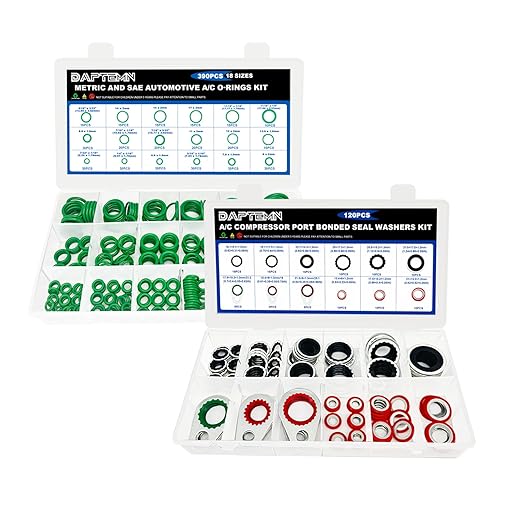 390 PCS Air Conditioning Compressor O Rings and 120 PCS A/C Sealing Washers Kit, 30 Size Air Conditioning Compressor Port Gasket, Repairs Automotive Air Conditioning Systems Bonded Washer