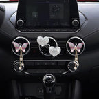 Bling Butterfly Heart Air Vent Clips, 4 Pcs Pink Car Air Fresheners, Diffuser With Diamond Decoration, Cute Interior Decor Accessories for Women