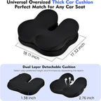 Office Chair Cushion & Car Seat Cushion - Memory Foam Dual-Layer Ergonomic Seat Cushion for Tailbone Pain Relief, Coccyx Support, Soft Yet Firm Comfort for All-Day Sitting