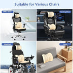 Car Seat Cushion with Neck Pillow & Lumbar Support Back Sciatica Tailbone Pain Relief Car Pillows Ergonomic Memory Foam Back Support for Driving Seat Office Chair Wheelchair 3 Pcs Beige