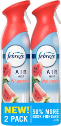 Febreze Air Mist, Air Freshener Spray, Odor Fighting Room Spray, Deodorizer for Home Bathroom Kitchen Office Apartment Dorm Room Classroom, Watermelon Scent, 8.1oz (Pack of 2)