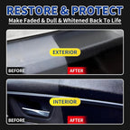 Plastic Restorer for Cars, Restores Faded Plastic, Vinyl, Rubber, Trim, Bumpers & Interior Surfaces to Like-New Finish - Brings Back Deep Black & Color, UV Resistant - 3.4OZ