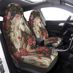 Delerain Car Seat Covers Set 2Pcs, Rose White Horse Universal Front Car Seats Vehicle Enterior Protector Suitable Fits Most Car Auto SUV Sedan Truck