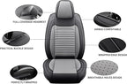 Car Seat Covers Full Set Fit for Toyota Prius 2001-2026, Premium Faux Leather Car Seat Protector,Breathable Anti-Slip Full Wrapping Edge Seat Covers(Black&Gray,Full Set)