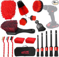 Car Detailing Kit, 18Pcs Car Detailing Brush Set, Car Cleaning Kit, Drill Brush Set, Car Detailing Brushes, Tire Brush - Car Wash Kit, Car Cleaning Tools brushes for Interior, Exterior, Wheels