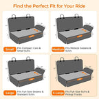 URPOWER Dog Car Seat Cover for Back Seat - Waterproof Non-Slip Car Seat Protector for Dogs Pet, Scratchproof Back Bench Seat Covers for Full-Size SUVs & Pickup Trucks, Black