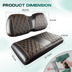 DRIVE UP Golf Cart Diamond Seat Covers Fit for Club Car Precedent, Black Diamond Cross Leather Club Car Seat Covers with Diamond Cross Pattern, Black with Brown Stitching, Wear-Resistant, Waterproof