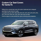 Fit Santa Fe Car Seat Covers for Hyundai Santa Fe 2007-2025 2026 - Upgraded Premium Waterproof & Breathable Leather, Airbag Compatible, All-Weather Seat Cushion Protector(2 Front/Black+Red)