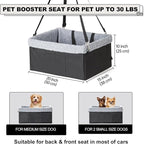 Dog Car Seats for Small Dogs, Upgrade Dog Booster Seat with Metal Frame Construction with Double-Layer Oxford, Perfect for Small Pets up to 20lbs